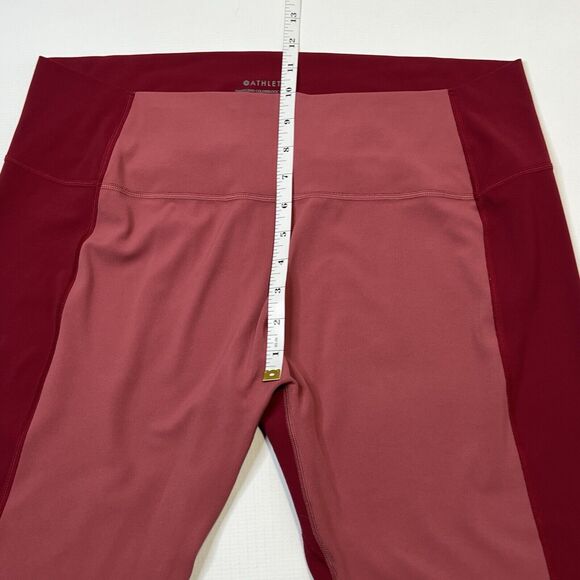ATHLETA Transcend Color Block 7/8 Tight Leggings Womens Size 2X Berry Rose - Picture 5 of 11